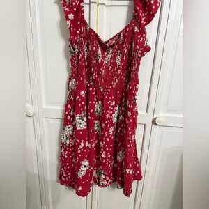 Torrid Red and White Floral Dress
